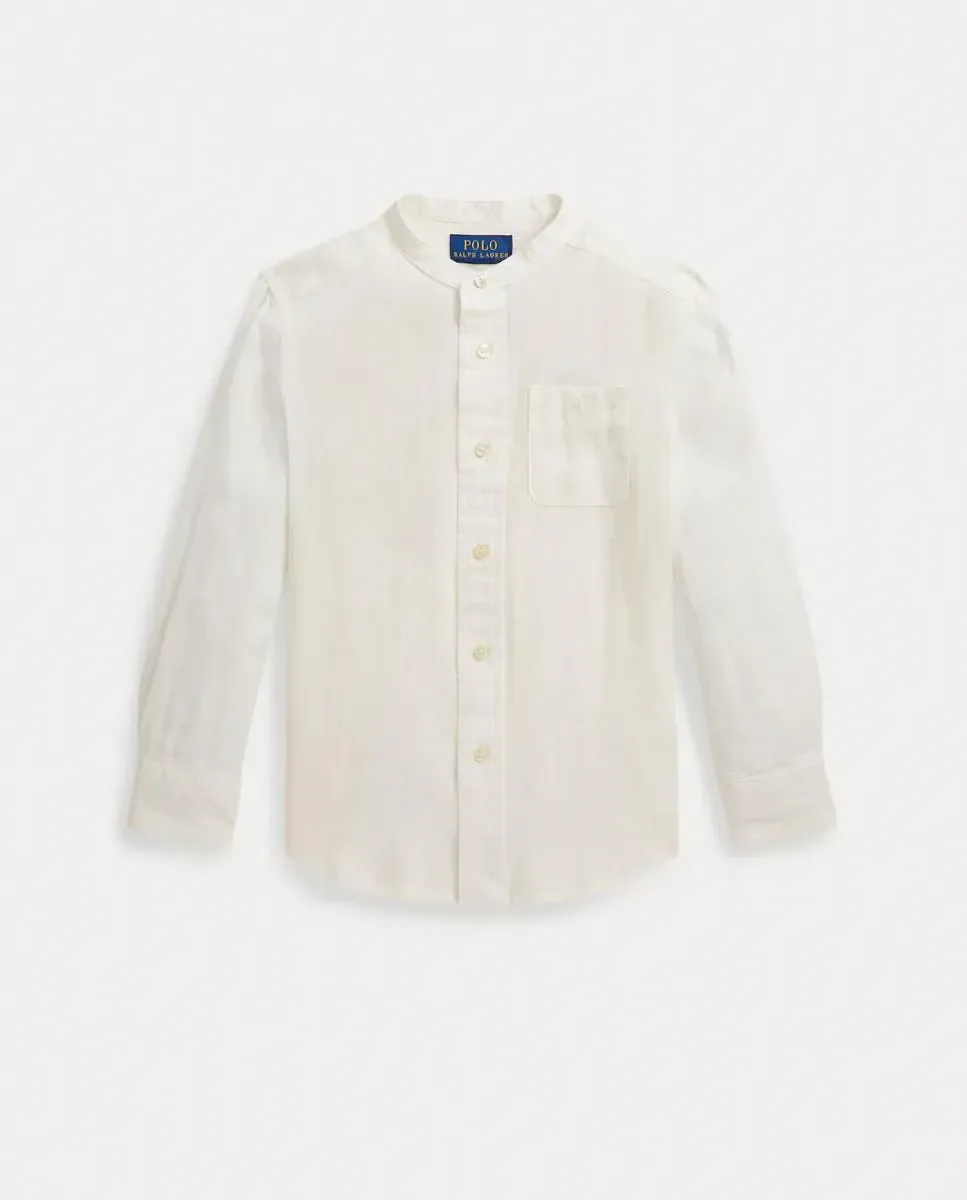 Детская льняная рубашка с вышитой лошадью Polo Ralph Lauren, Crudo