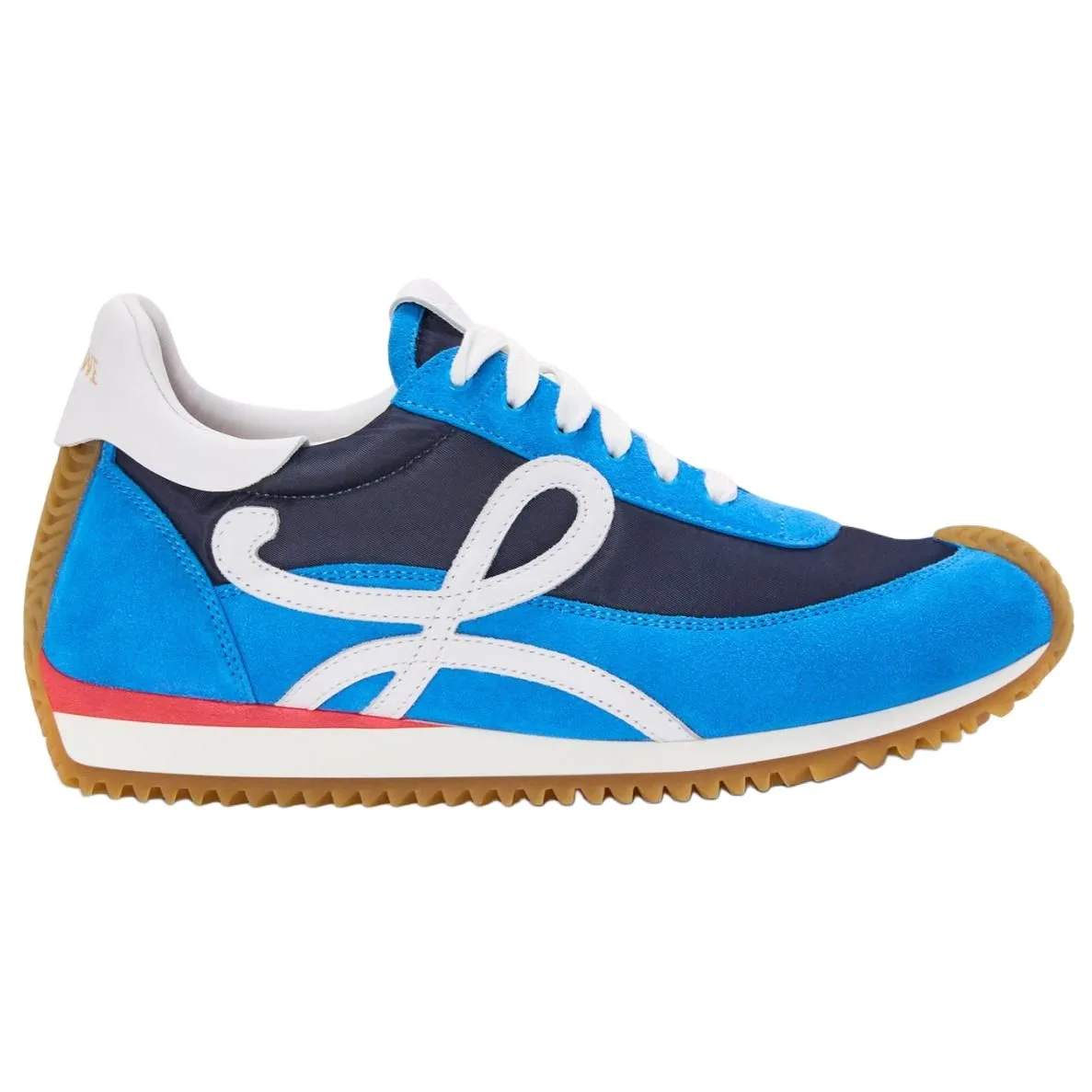 LOEWE Кроссовки Flow Runner 2.0 Anagram Suede Low Top Casual мужские Marine Blue — фото 3