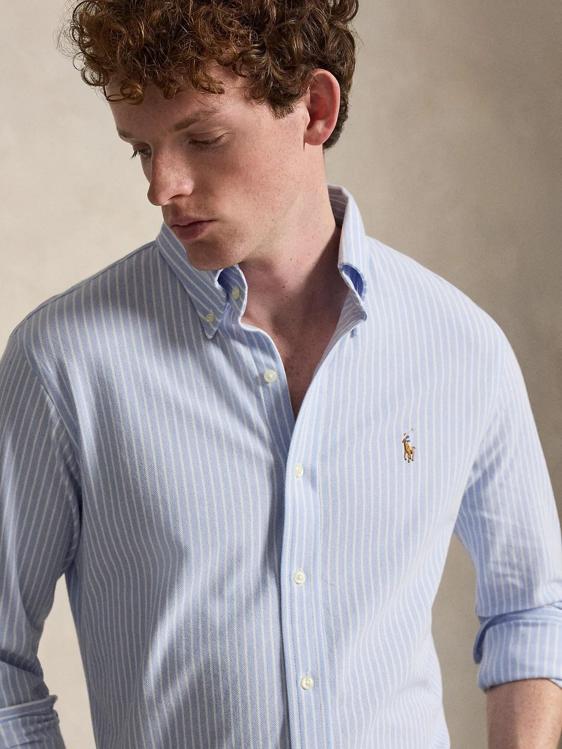 Рубашка Polo Ralph Lauren прямого кроя на пуговицах, светло-голубой — фото 2