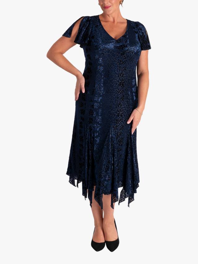 

Платье-миди фасона а-силуэт Leopard Burnout chesca, Navy