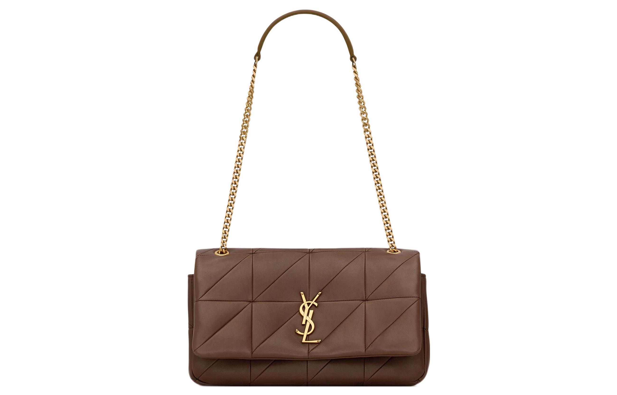 

Кожаная портативная сумка через плечо, женская коричневая SAINT LAURENT