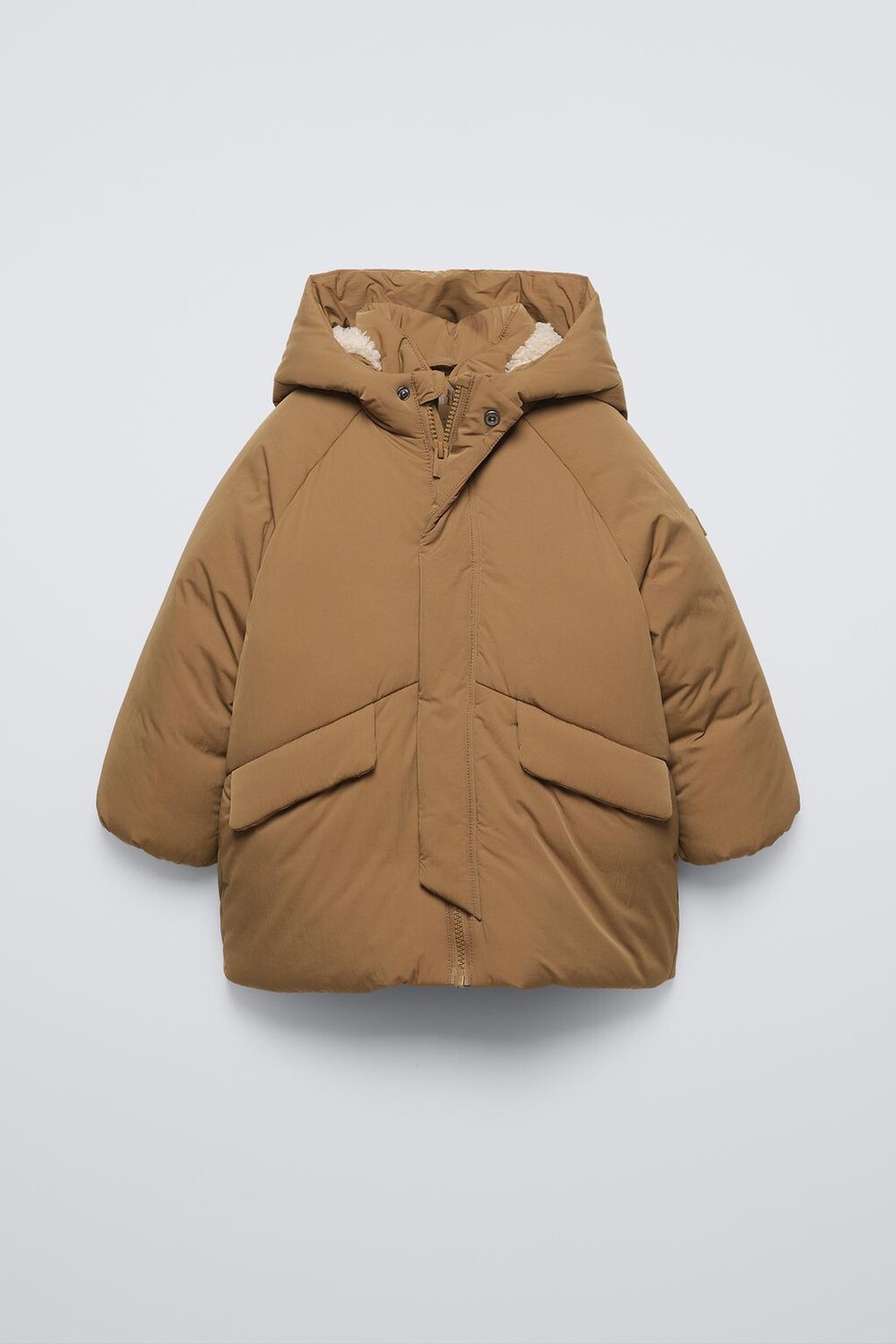 

Водоотталкивающая стеганая куртка ZARA, цвет caramel