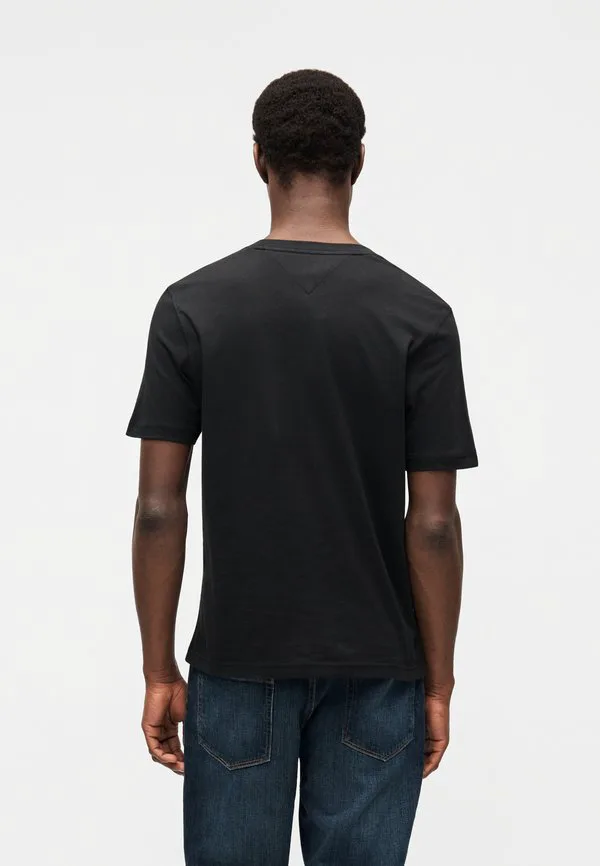 Футболка с вышитым логотипом, круглый вырез, принт. Tommy Hilfiger, Black — фото 3