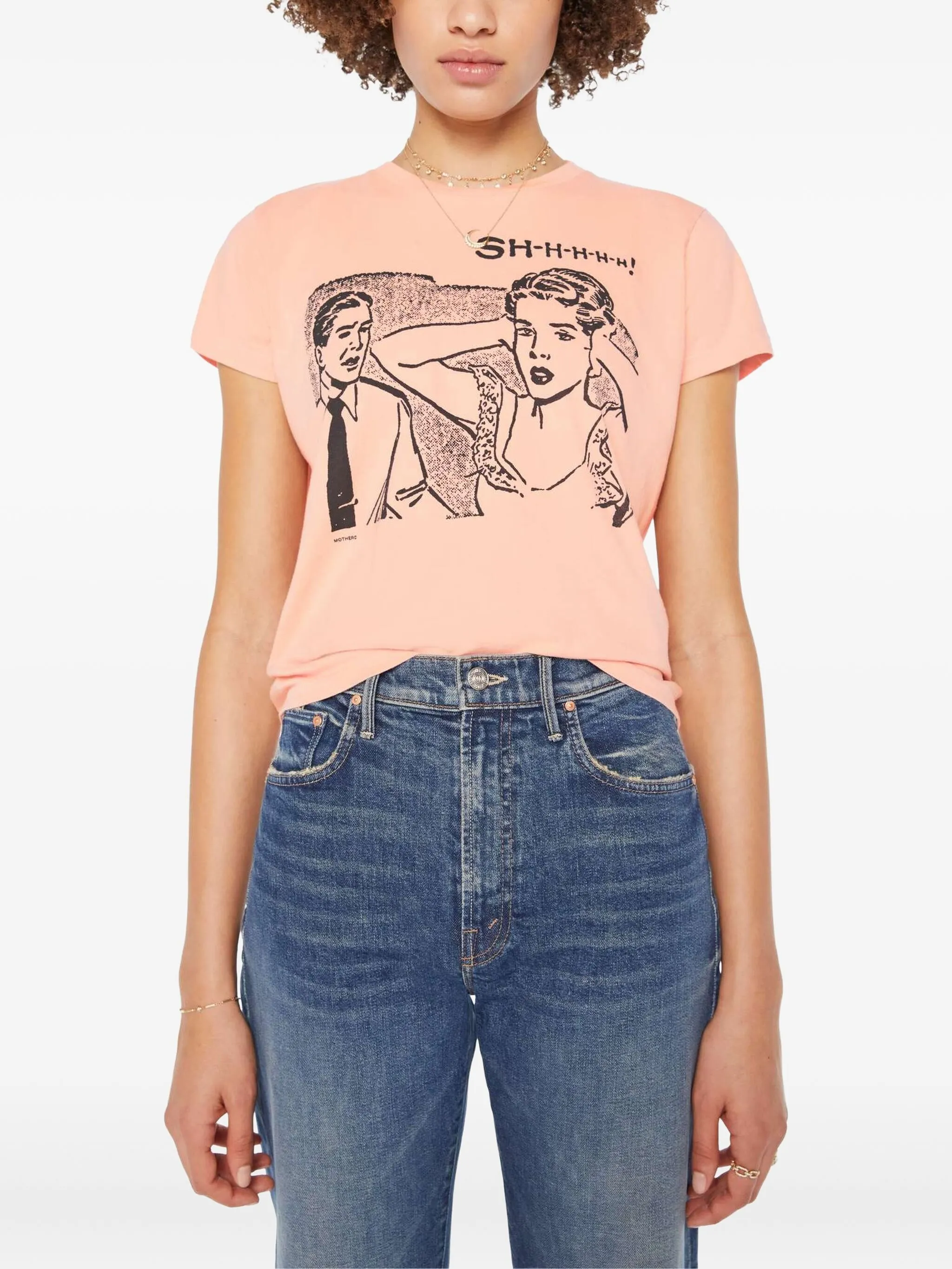 

Квадратная футболка с рисунком Goodie Goodie Mother, розовый