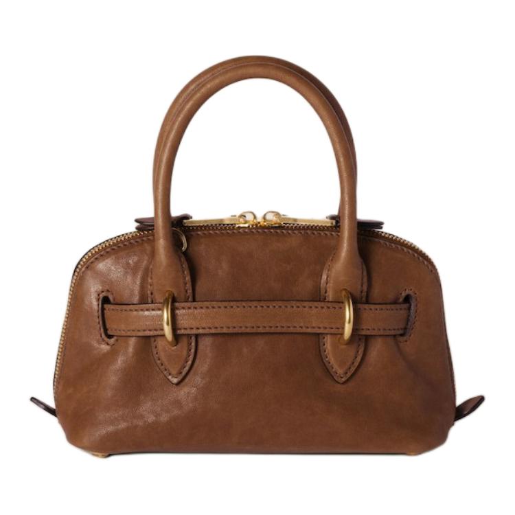MIU MIU Наппа кожаная сумка через плечо миниатюрная женская модель Oak Tree Brown — фото 3