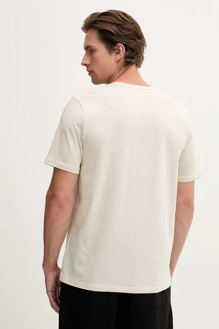 Футболка хлопковая с эластаном T-Shirt R BOSS, бежевый — фото 3