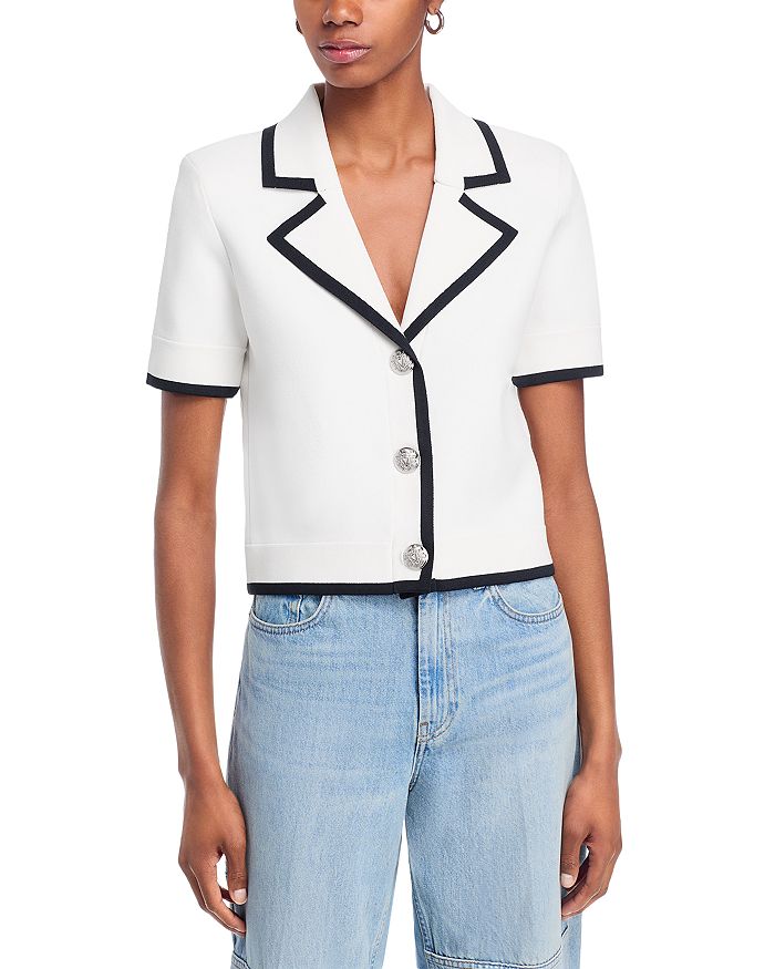 

Связанный жакет Stovall Veronica Beard, слоновая кость/кремовый