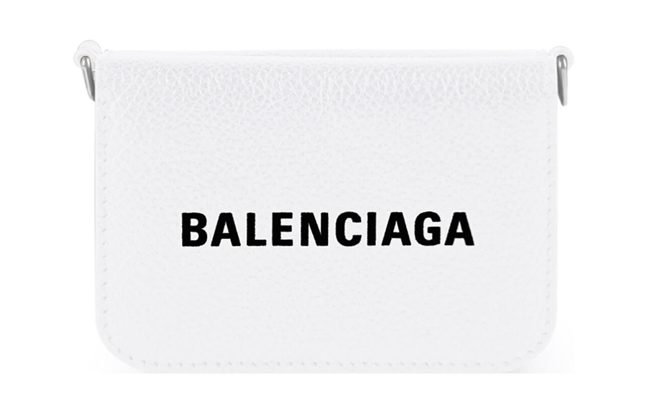 

Balenciaga Мини-кошелек из зернистой телячьей кожи, женский, белый