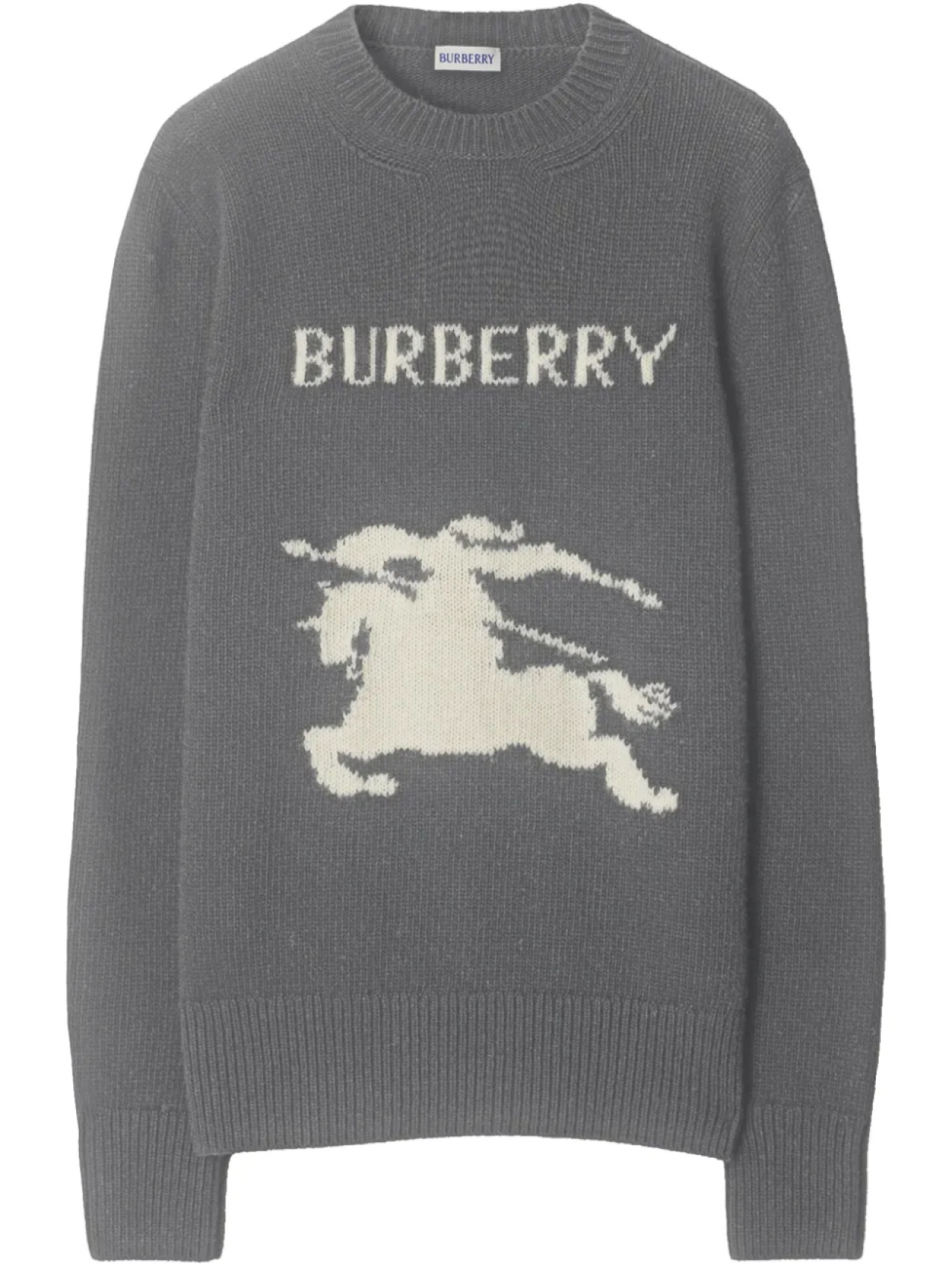 

Burberry джемпер Equestrian Knight вязки интарсия, серый