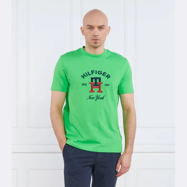 Футболка стандартного кроя с изогнутой монограммой Tommy Hilfiger, зеленый — фото 2