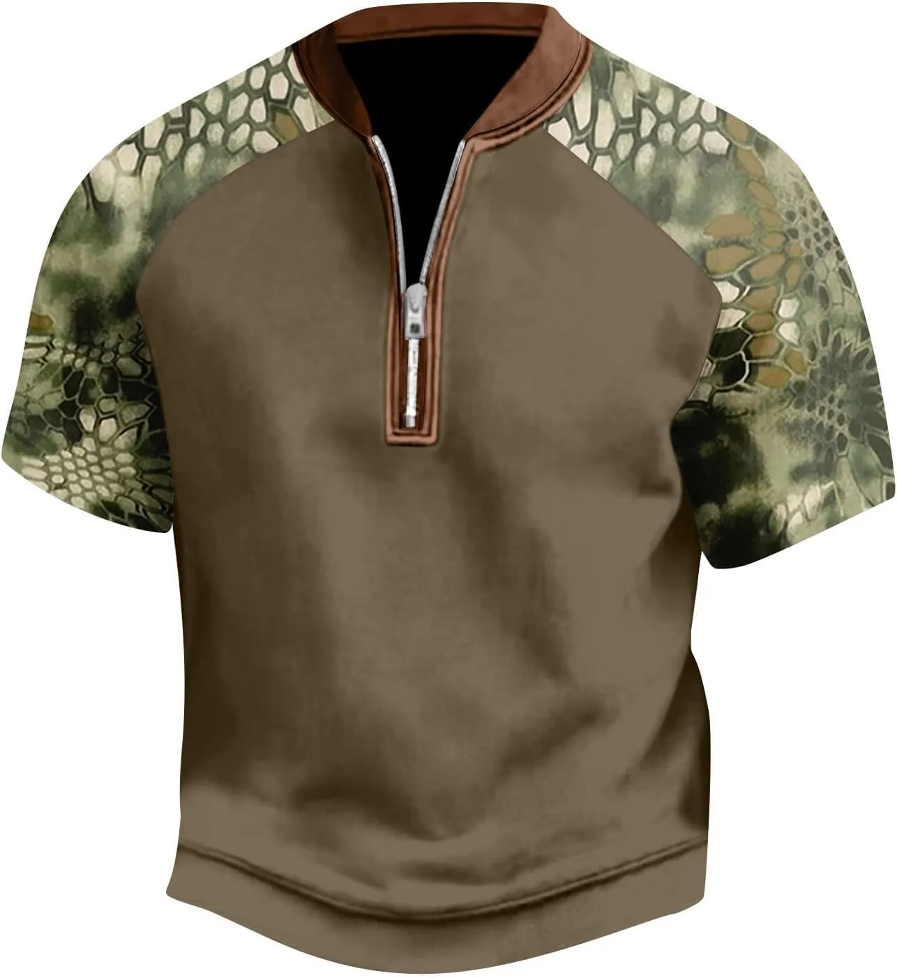 

Футболка с камуфляжным принтом Quarter Zip, Big and Tall, Muscle Fit YSERB