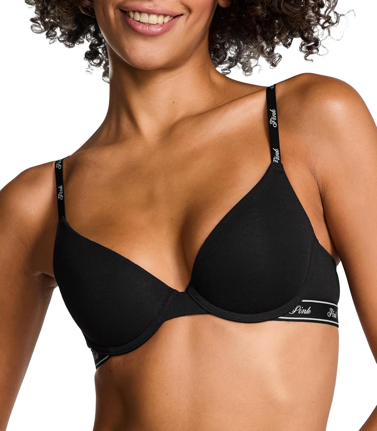 

Victoria's Secret Женский бюстгальтер Pink Wear Everywhere Push Up, бюстгальтеры для женщин (32A-40DDD), Pure Black Logo