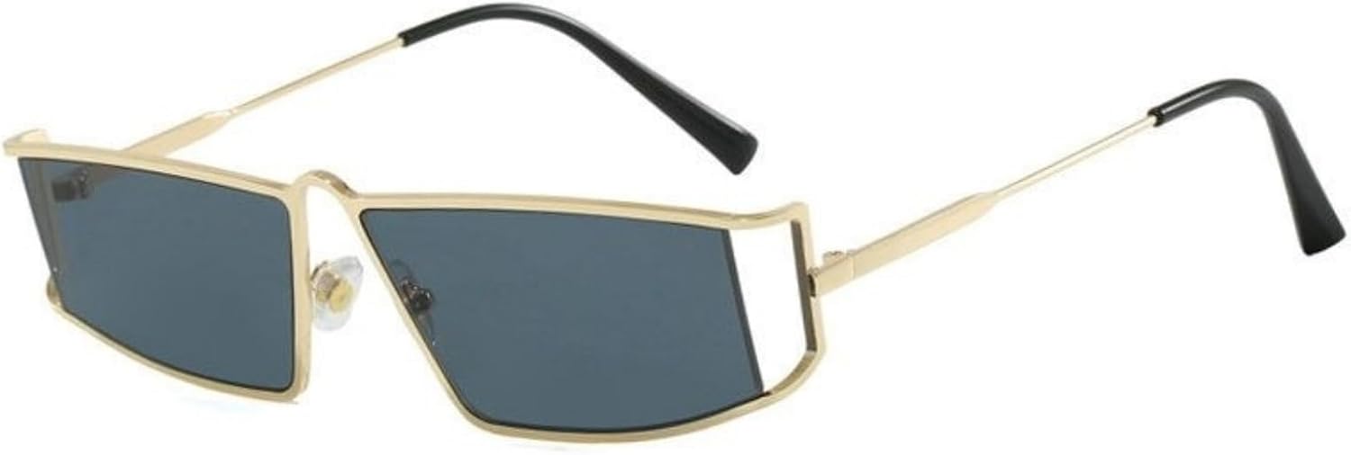 

Солнцезащитные очки Willochra Retro Small Metal Square для женщин, модные в стиле 90-х, и мужские прямоугольные, черные, в стиле панк, с защитой от УФ-излучения UV400, C4