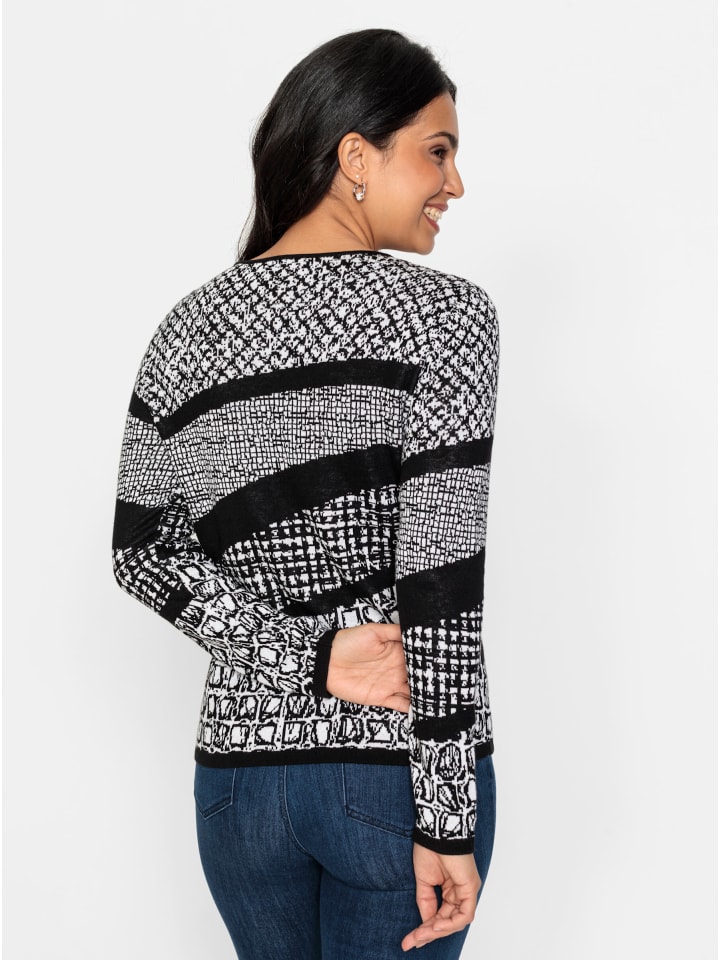 

Свитер с длинными рукавами в черно-белый узор WITT WEIDEN