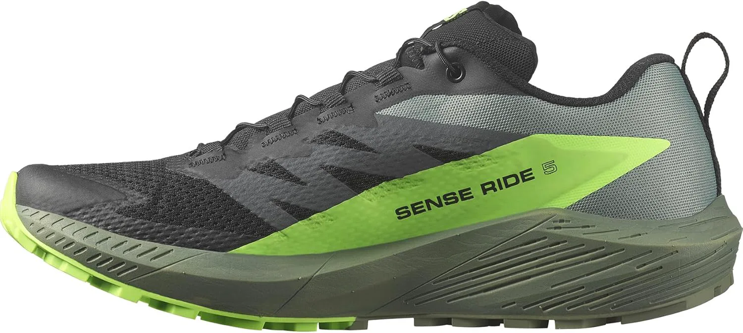 

Мужские кроссовки для трейлового бега Salomon Sense Ride 5, черный/зеленый