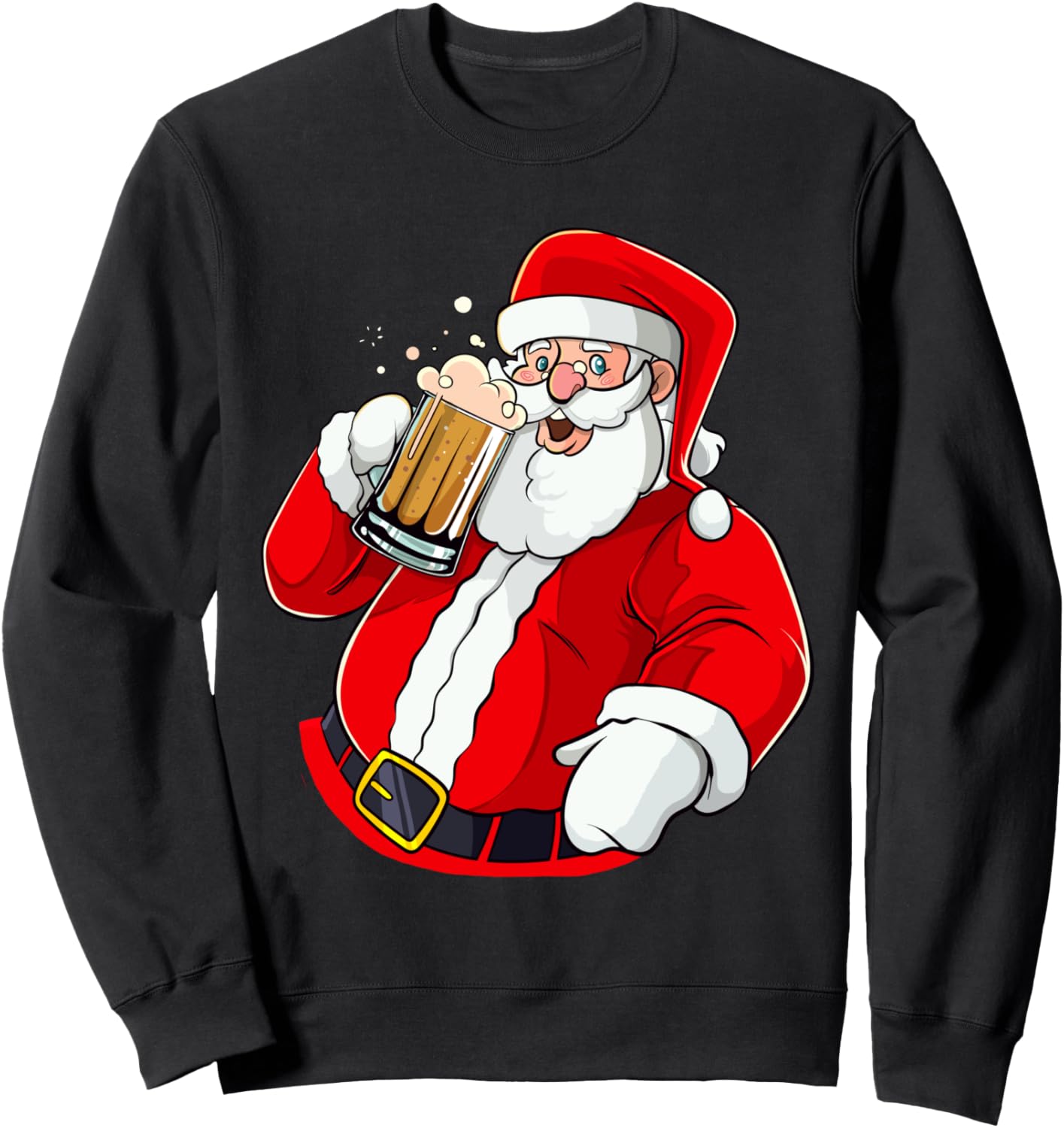 

Мужская и женская толстовка с надписью «Пьет пиво» Счастливого Рождества, Санта-Клаус Merry Xmas Funny Adult Christmas Gag Gifts Store, черный