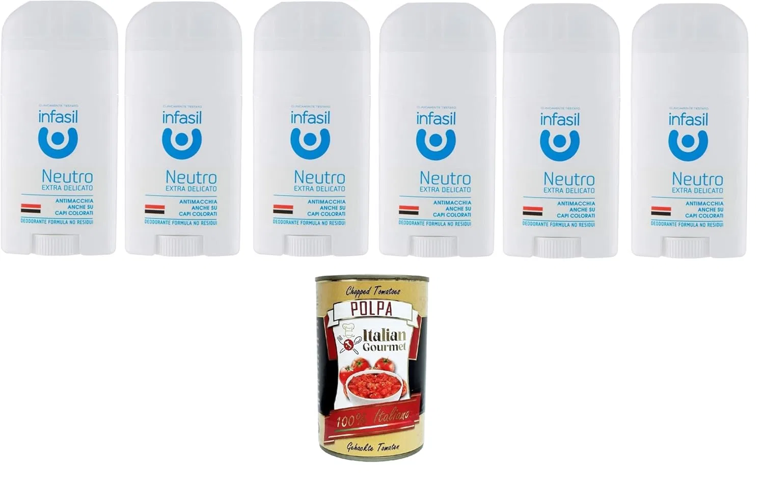 Дезодорант-стик Neutro Extra Delicato от Infasil, без солей алюминия, 6 x 50 мл Italian Gourmet E.R.