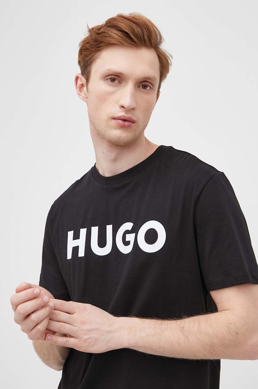 

Хлопковая футболка HUGO, черный