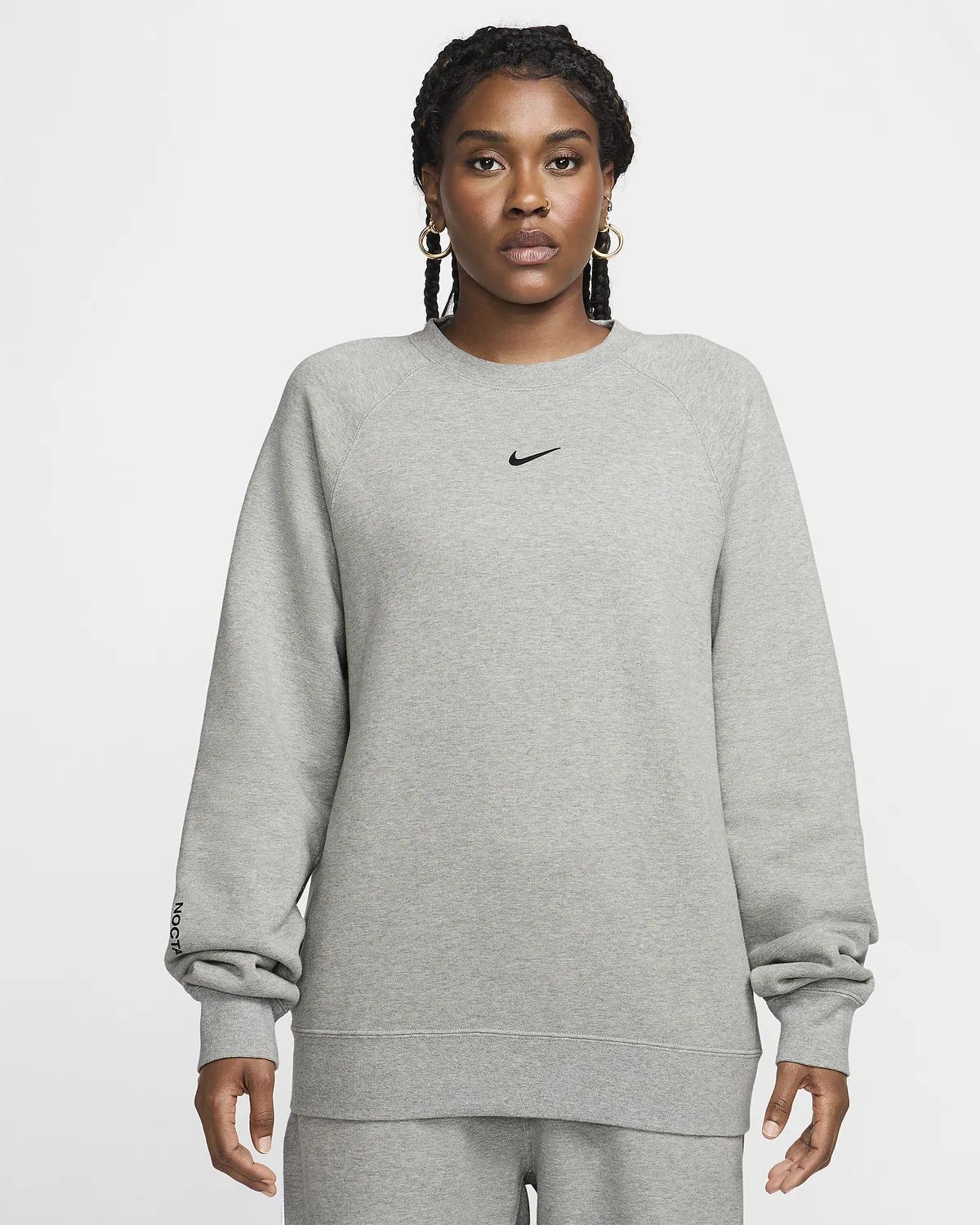 Мужское флисовое поло NOCTA CS Crew, Dark Grey Heather/Matte Silver/Black — фото 3