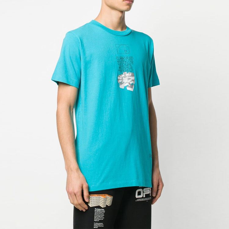 Футболка мужская Off-White, синий — фото 3