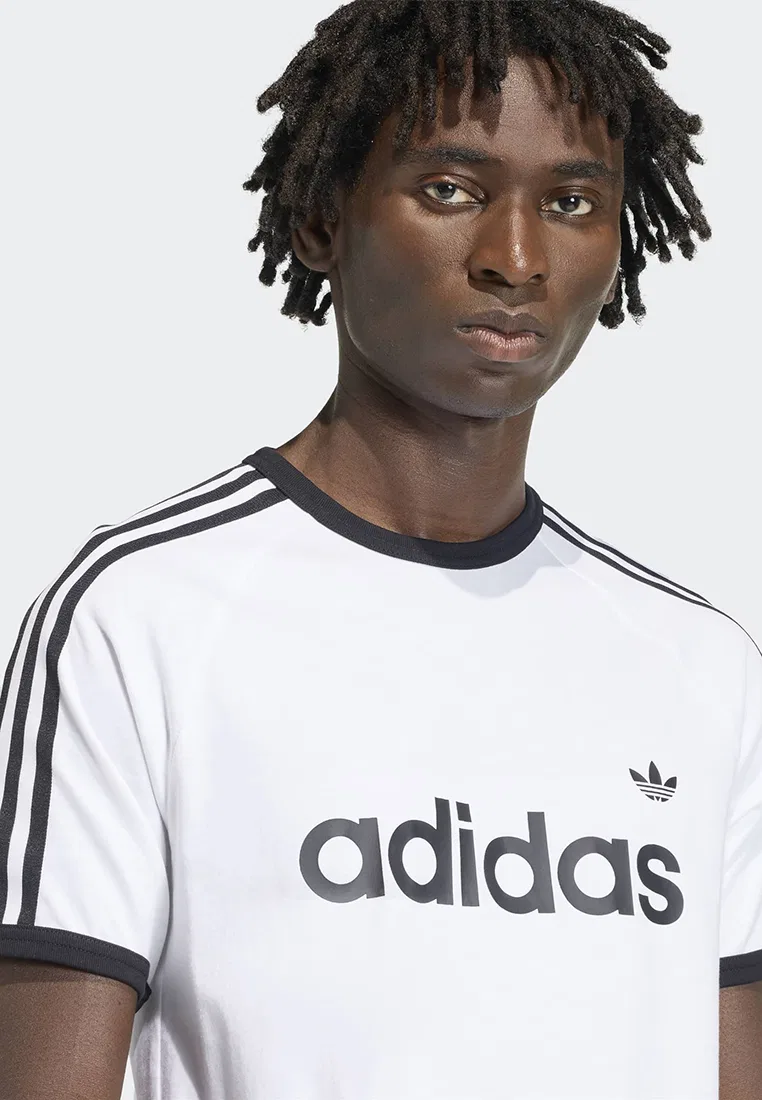 Футболка с коротким рукавом, облегающая, с тремя полосками, adidas, белый — фото 4