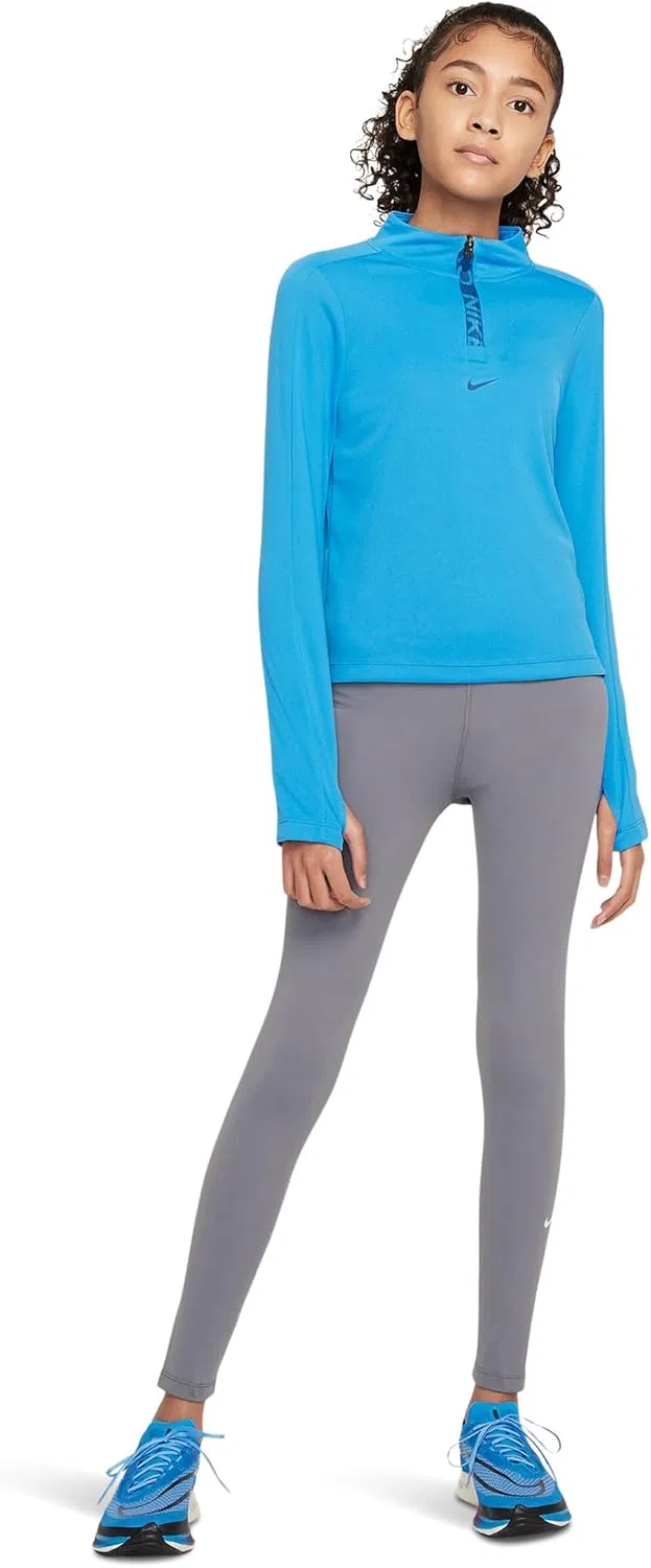 Леггинсы Nike Dri-FIT с высокой посадкой, серый дымчатый/белый — фото 2