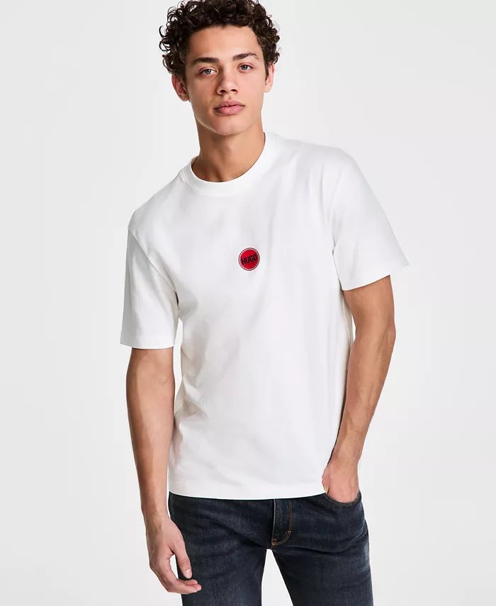 

Мужская футболка Derdcho с принтом Relaxed Fit, короткий рукав Hugo Boss, коричневый/бежевый