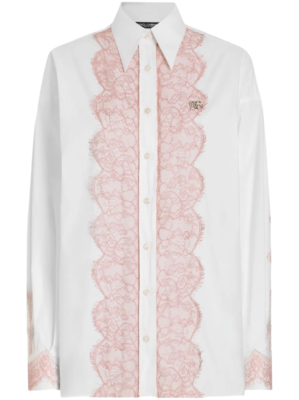 

Рубашка с кружевом Dolce & Gabbana, белый