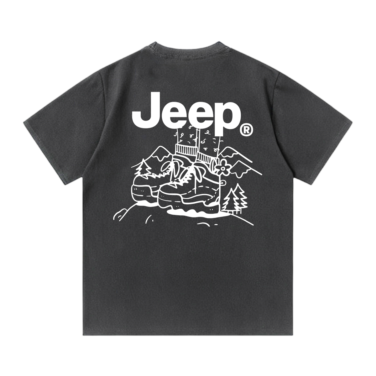 

Футболка для школьников с круглым вырезом Moderate Jeep, темно-серый