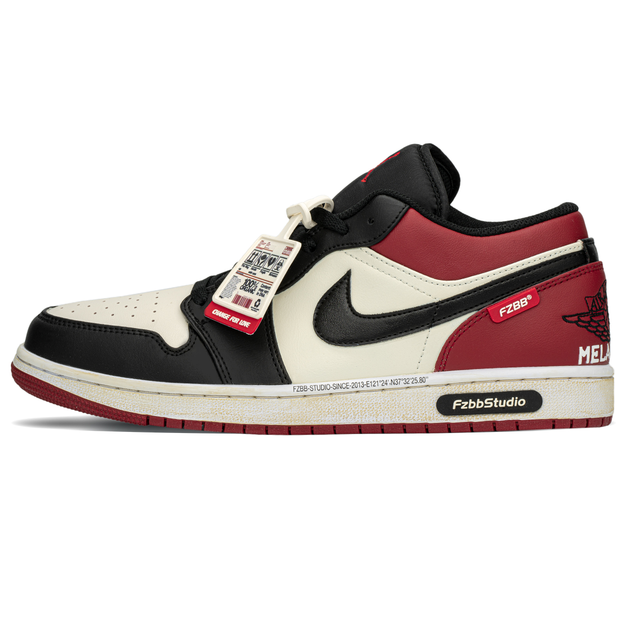 

Jordan Баскетбольные кроссовки Air 1 Low-Top Vintage, мужские, черно-красные