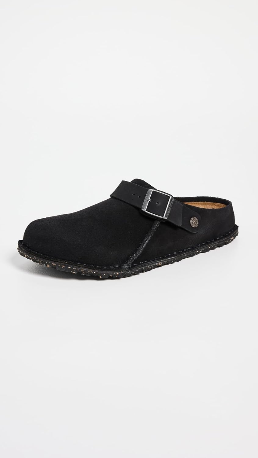 Мужские сабо Birkenstock Lutry из премиальной замши, черный — фото 2