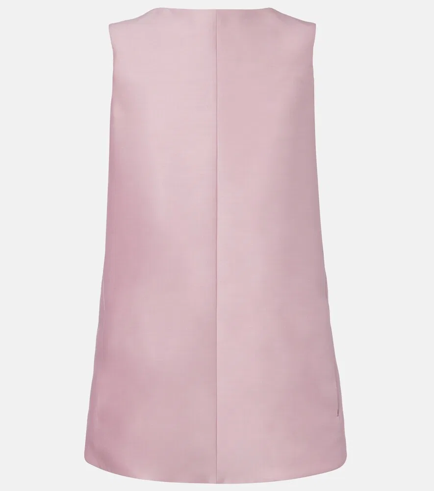 Мини-платье из шелка и шерсти Balenciaga, розовый
