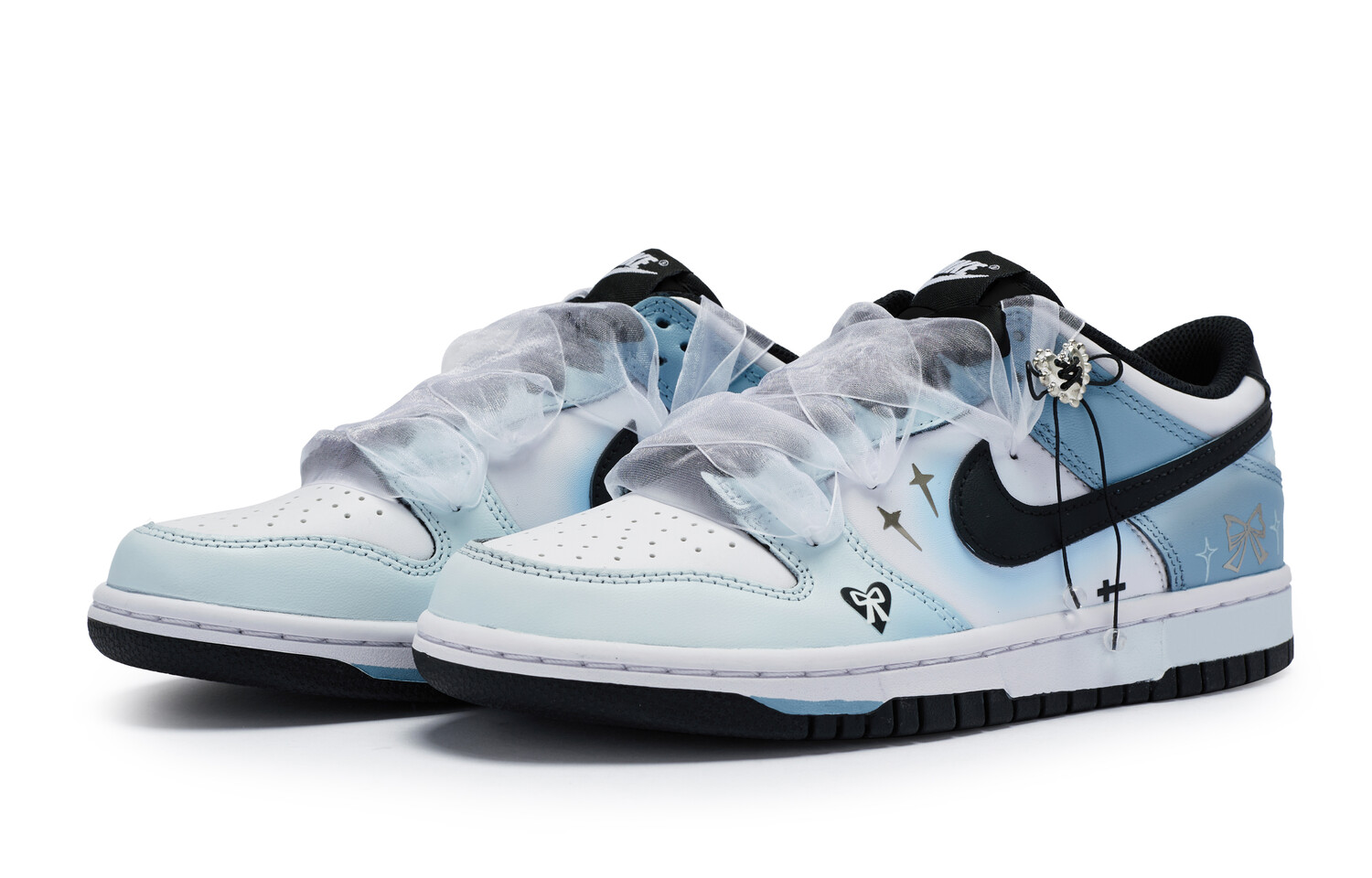 

Кроссовки Nike Dunk Skateboard Shoes Women's Low-Top White Black, белые/черные, Черный, Кроссовки Nike Dunk Skateboard Shoes Women's Low-Top White Black, белые/черные
