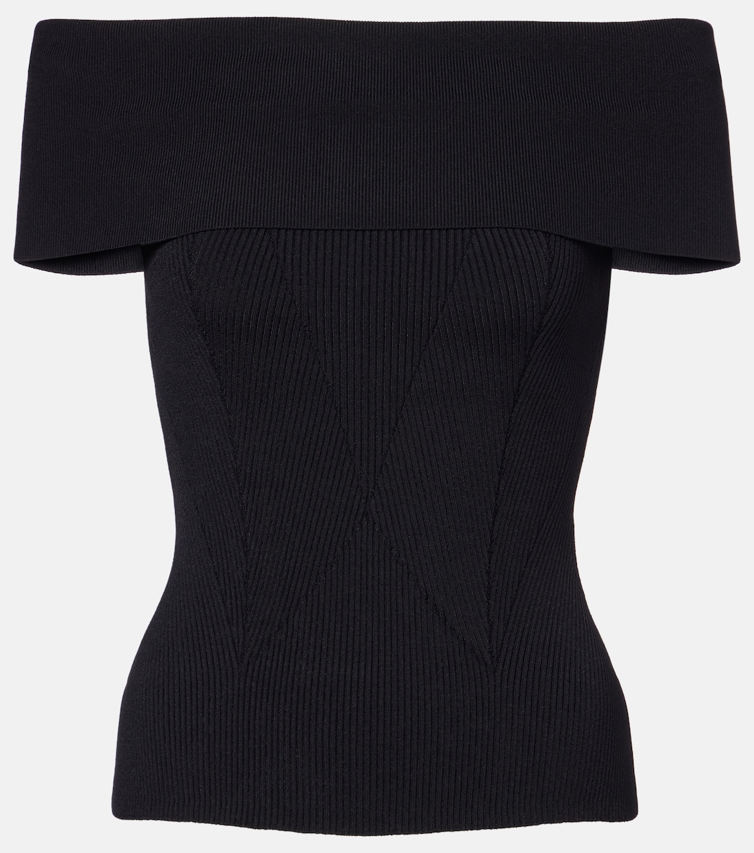 

Топ с открытыми плечами из ребристой вязки Givenchy, черный