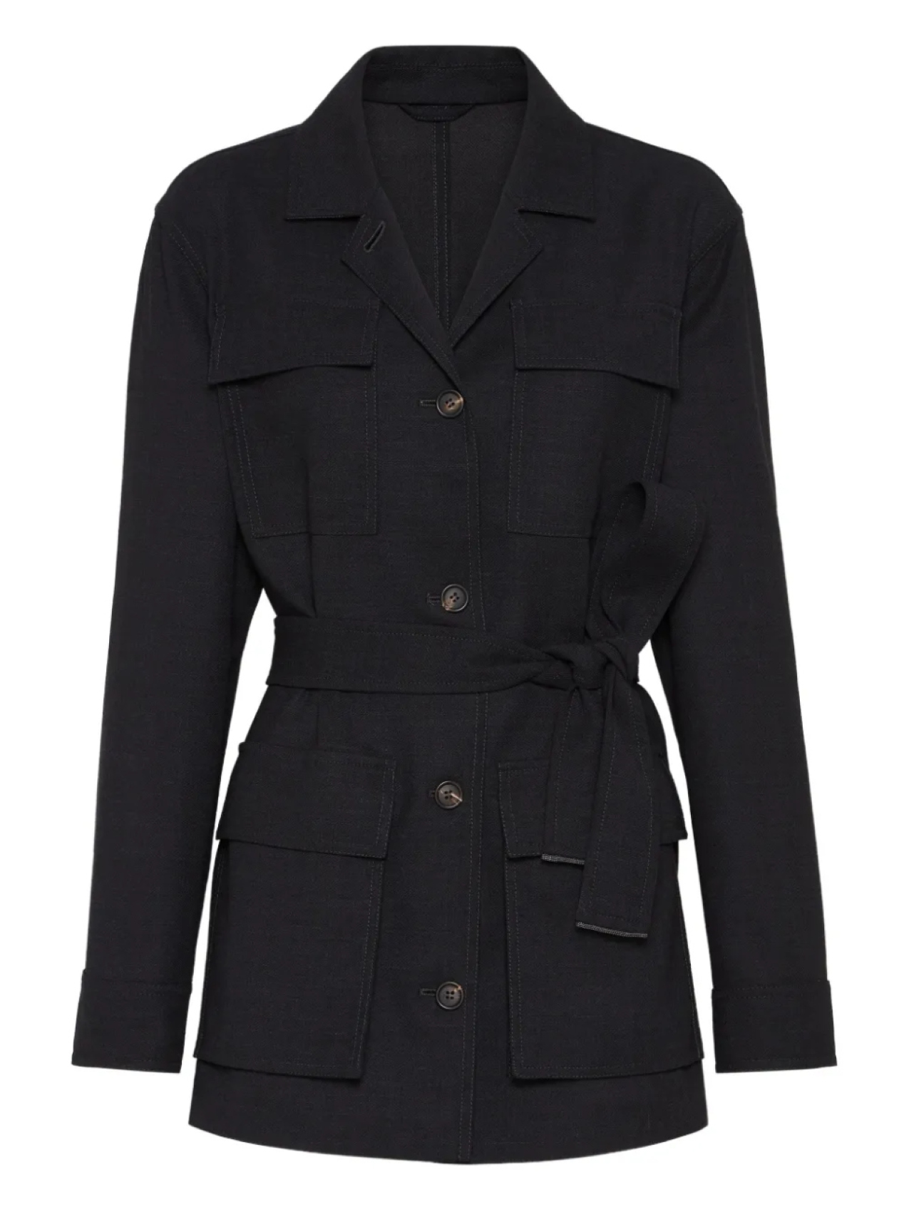 

Brunello Cucinelli твиловый блейзер Fluid, серый