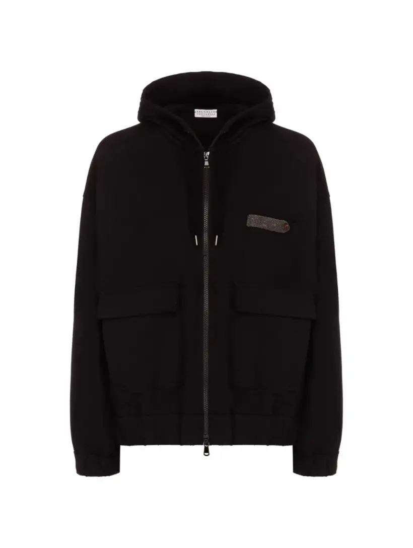 

Спортивная кофта с цепью мониль Brunello Cucinelli, черный