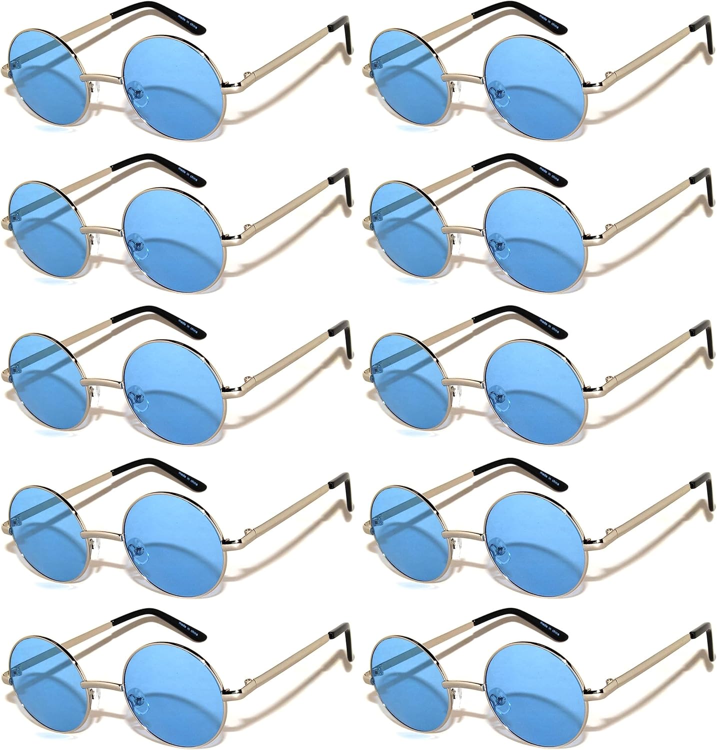 

OWL, набор из 10 круглых солнцезащитных очков в стиле ретро-винтаж с прозрачными, тонированными и зеркальными линзами 43 и 56 мм, металлическая оправа, 43 Mm Silver / Blue Tint