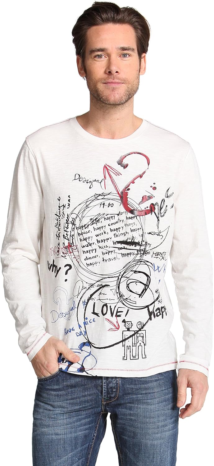 

Мужская футболка Decial 48T1429 Desigual, белый