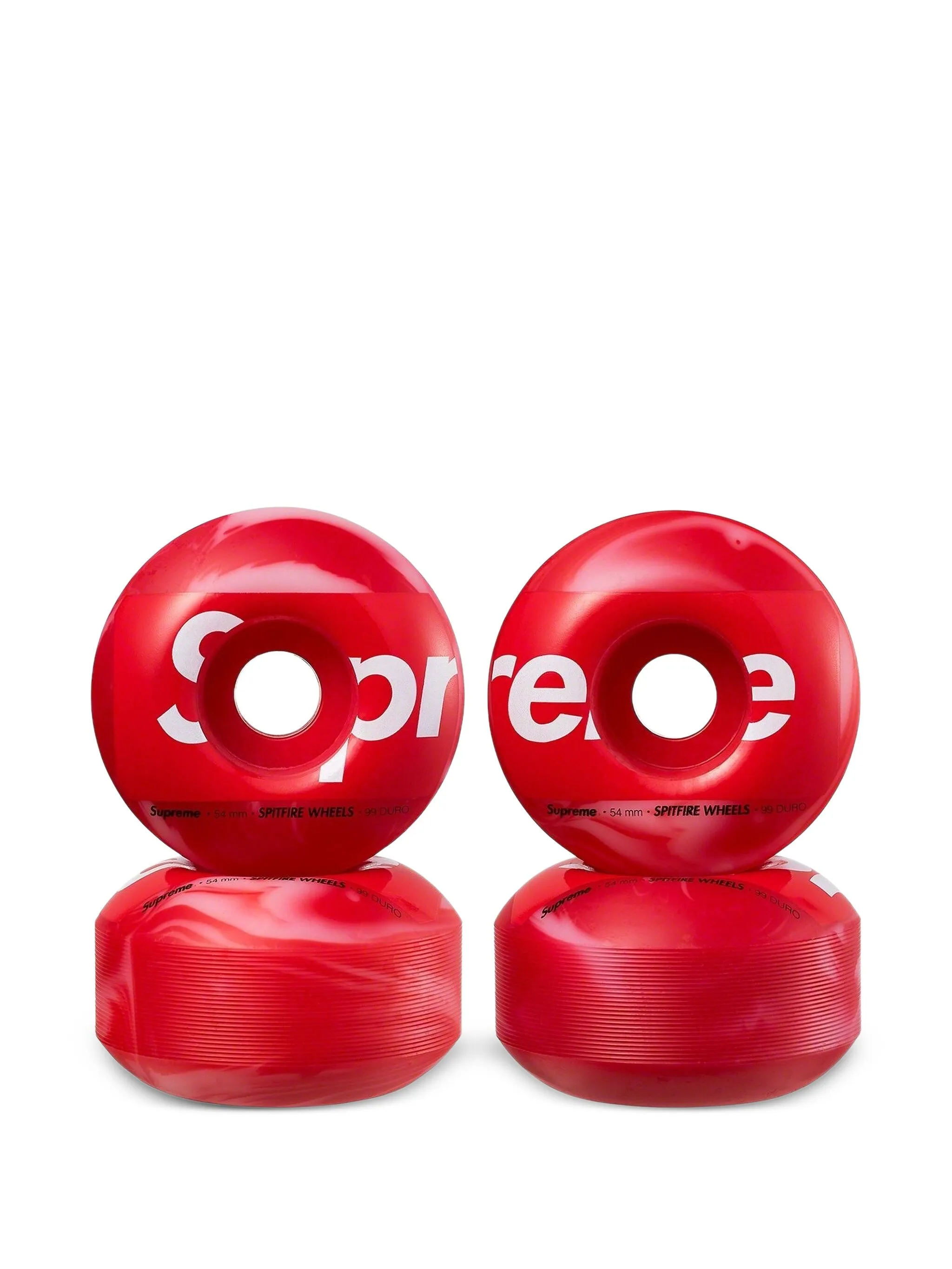 

Комплект из четырех колес с логотипом из коллаборации с Spitfire Shop Supreme, красный