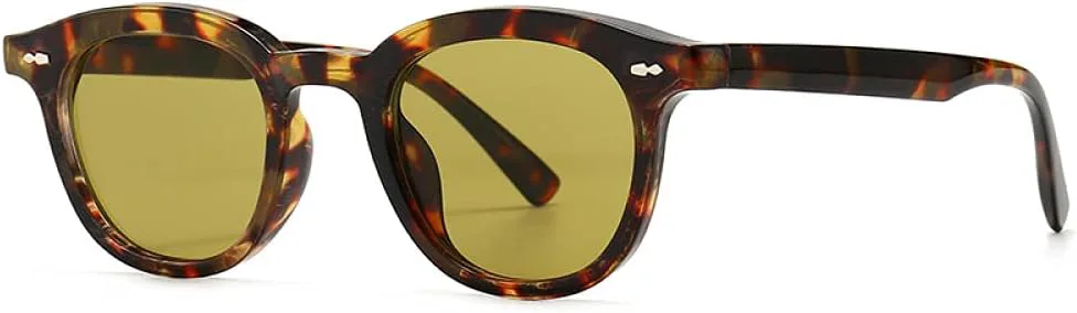 

Винтажные солнцезащитные очки для женщин, маленькие солнцезащитные очки для мужчин, очки с леопардовым принтом, защита от ультрафиолета UV400 LANGSER, Leopard Yellow