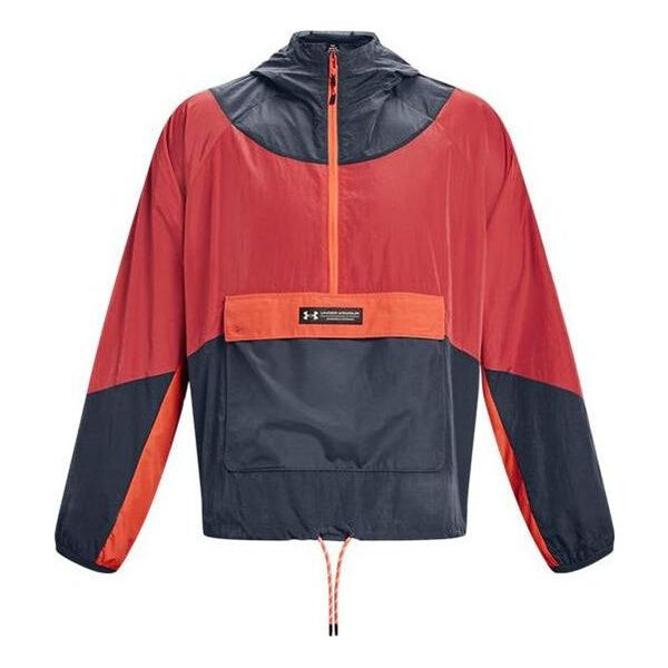 

Куртка rush woven 1/2 zip anorak jacket 'red grey' Under Armour, красный