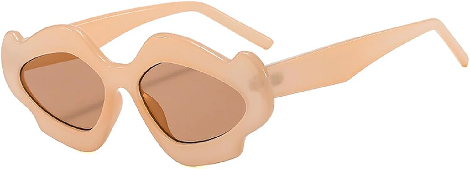 

Laureles Модные солнцезащитные очки неправильной формы в виде цветка для женщин, ретро, ​​конфетные цвета, очки в форме кошки для мужчин, UV400, Champagne