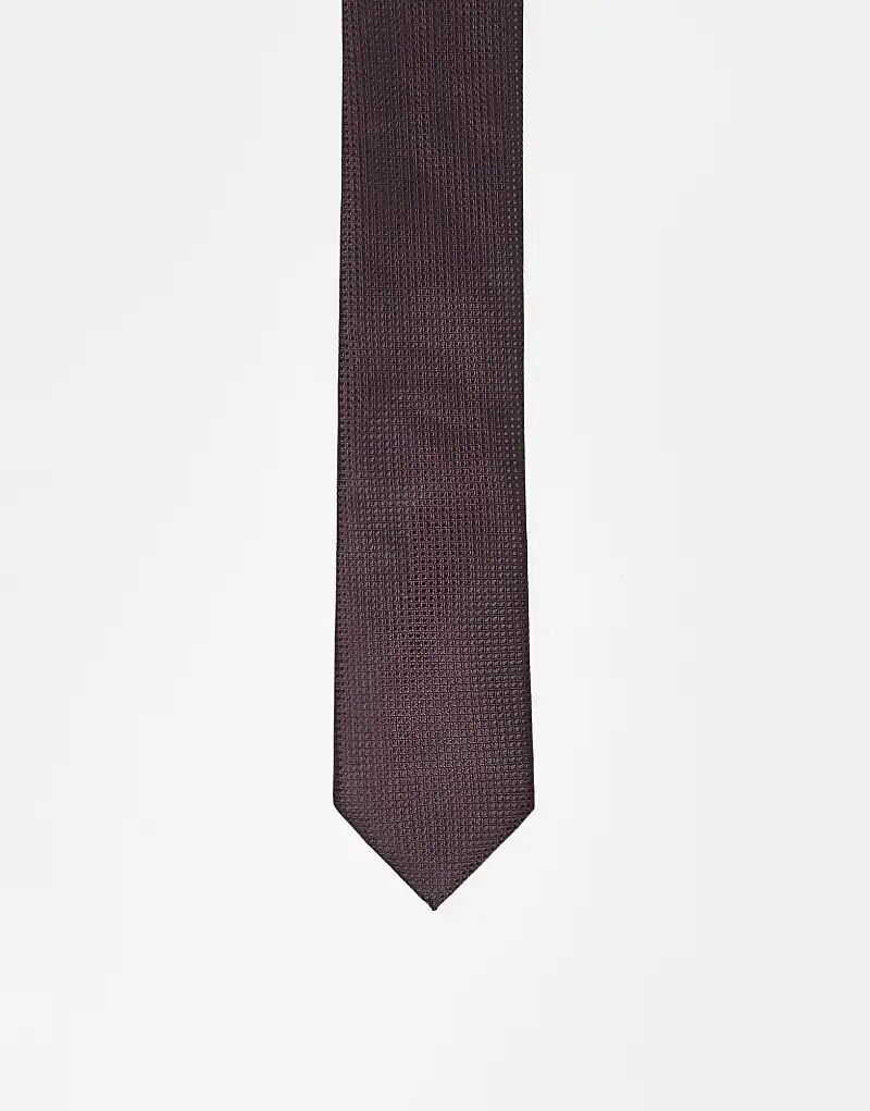 

Галстук River Island с мелким узором в горошек бордового цвета