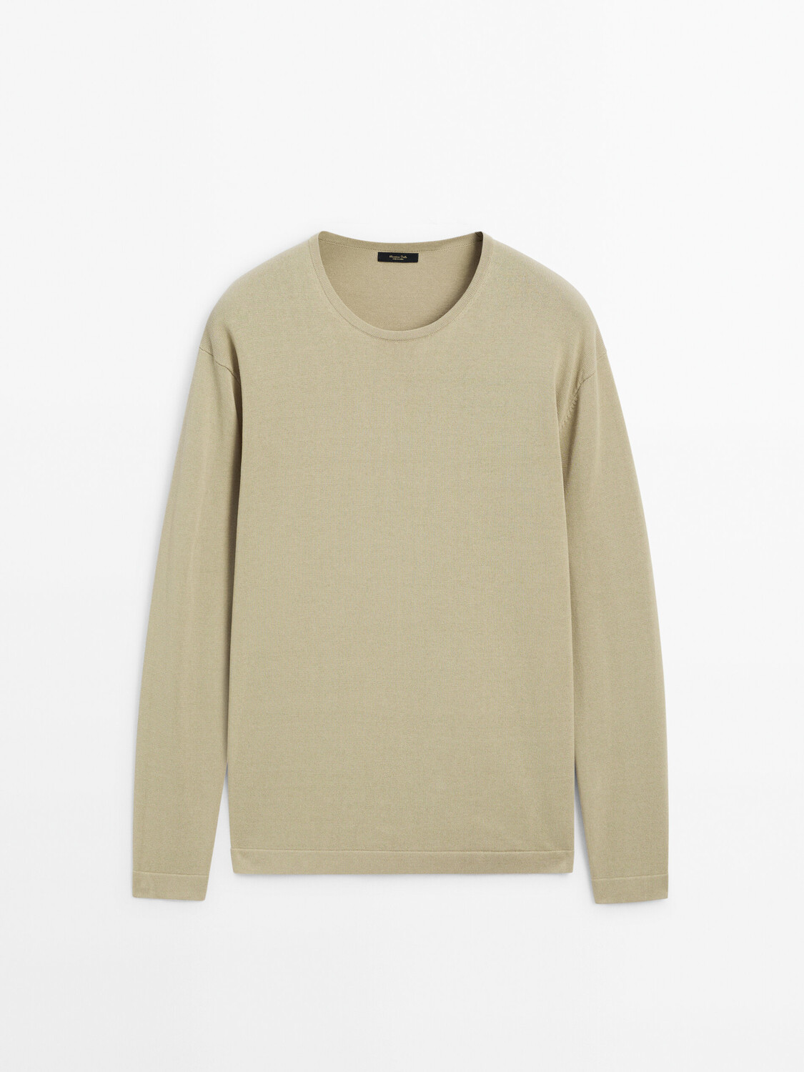

Трикотажный свитер с круглым вырезом Massimo Dutti, зеленый