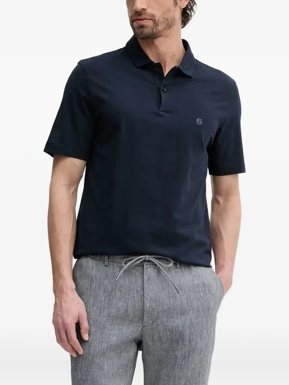 

Рубашка поло с короткими рукавами Boss, синий