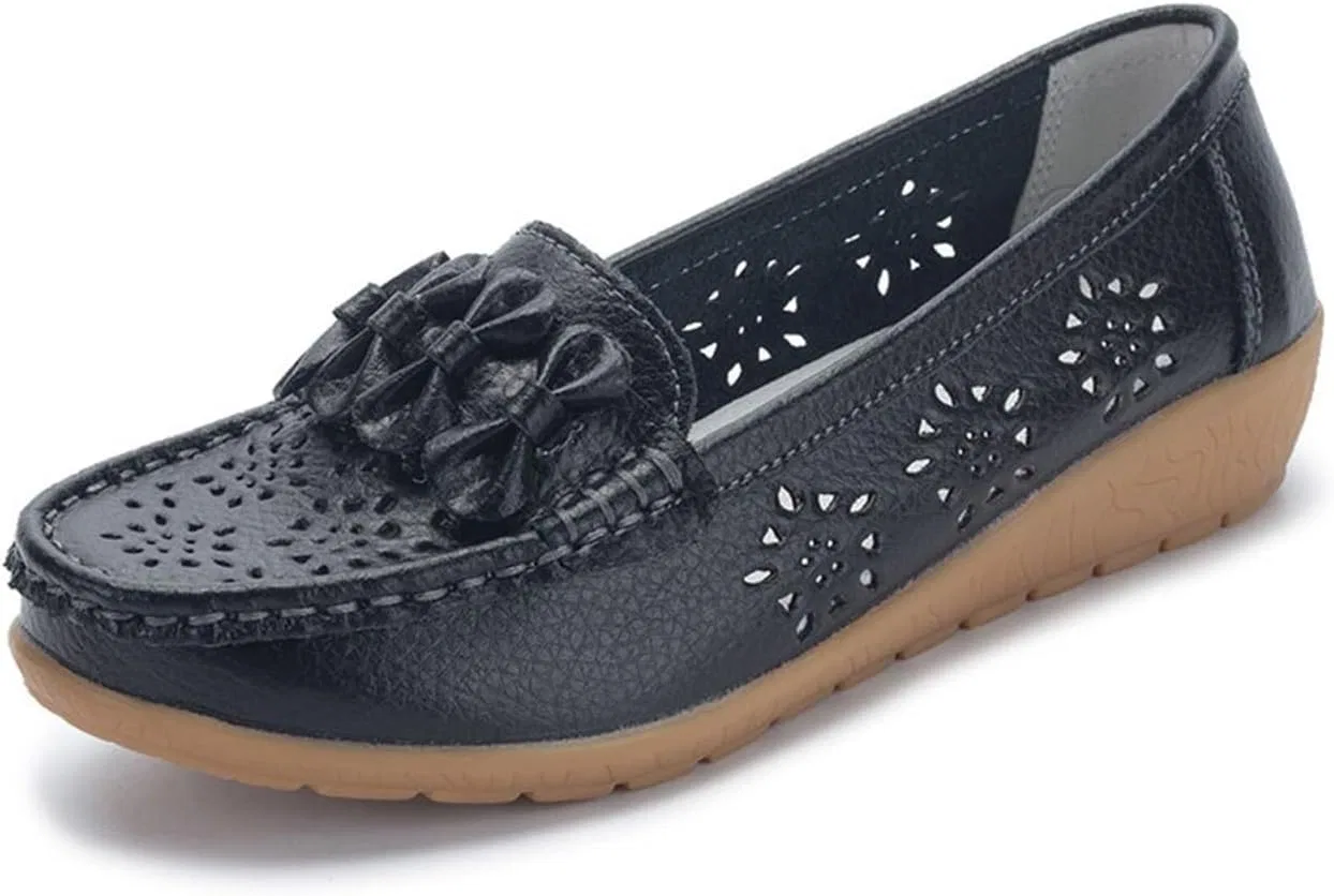 Мокасины повседневные, на каблуке, дышащие, Loafers, Black Wygwlg