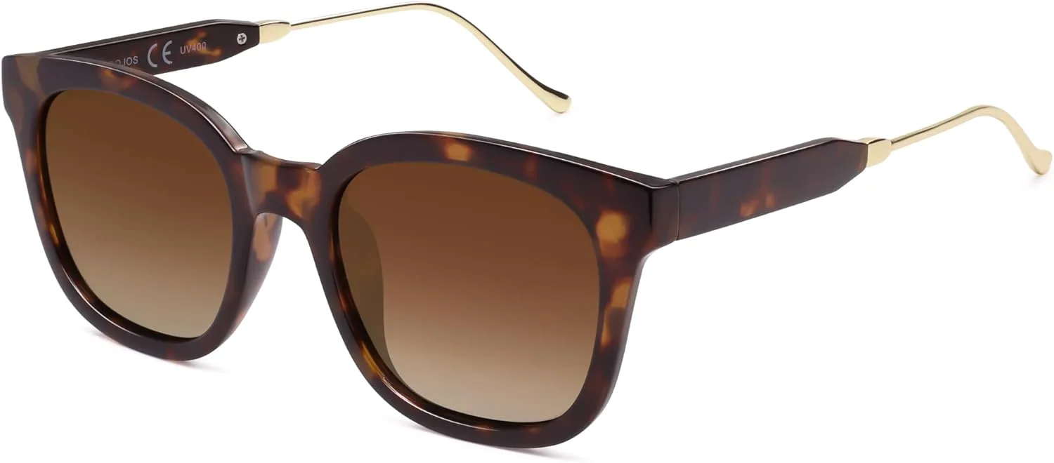 

Классические квадратные поляризованные солнцезащитные очки SOJOS для женщин и мужчин в стиле ретро с защитой от УФ-излучения UV400 SJ2050, Dark Tortoise/Brown