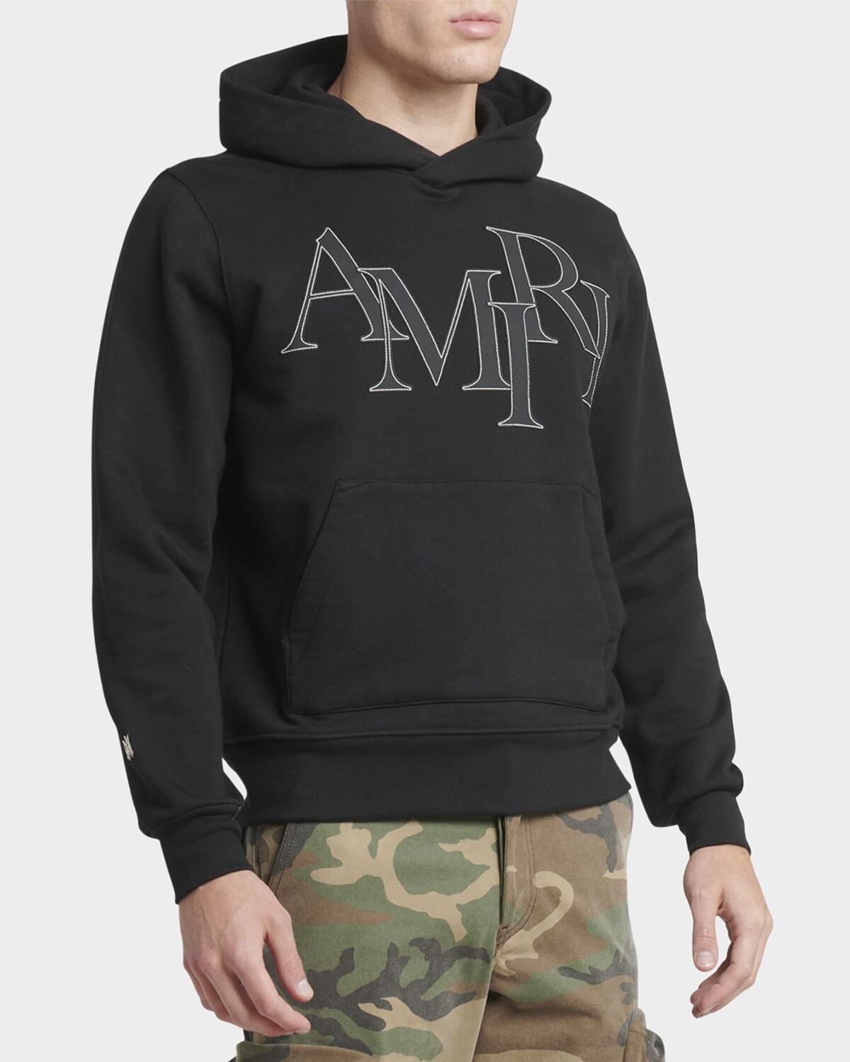 

Мужская толстовка с логотипом в тон в шахматном порядке Amiri, цвет Black