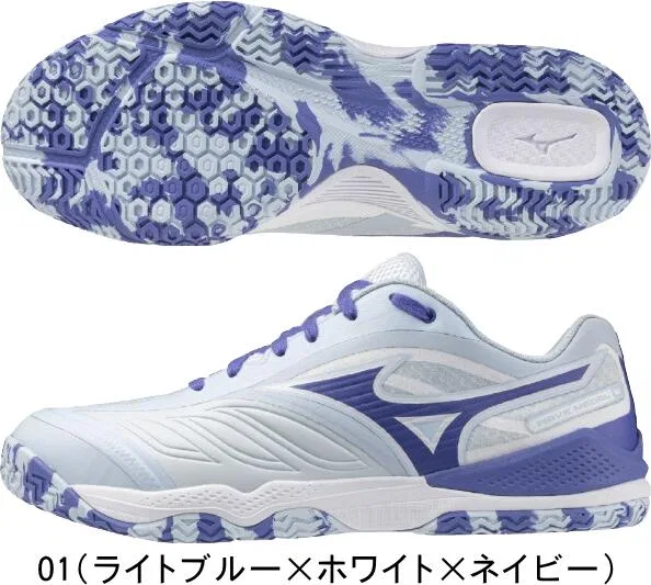 Унисекс кроссовки для настольного тенниса «Wave Medal 8» от Mizuno, 01 (Light Blue X White X Navy) — фото 2