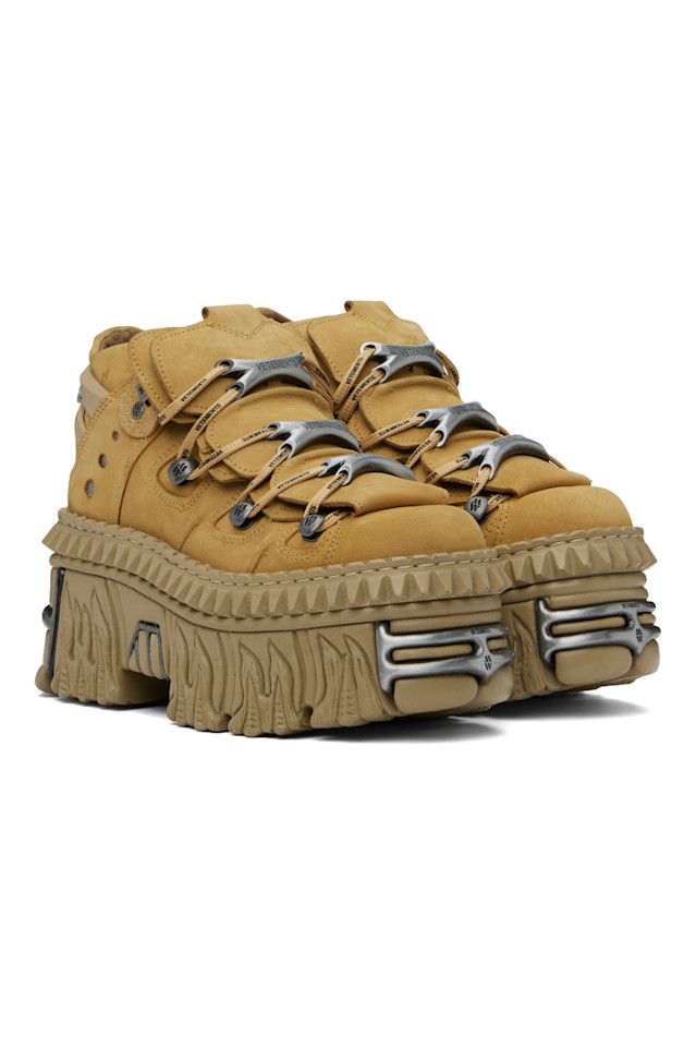 Новые кеды на платформе New Rock Edition Vetements, цвет caramel — фото 4